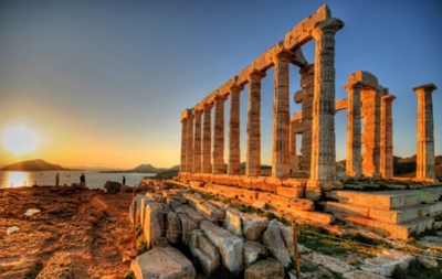 Temple of Poseidon at sunset