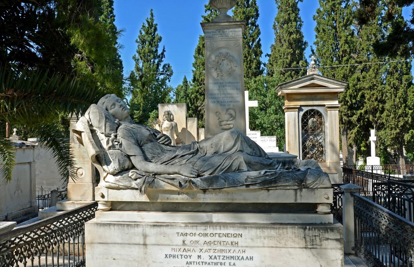 “The Sleeping Girl by Desolation Road”, sculpt at the 1rst Cemetery of Athens by the famous Greek sculptor Yannoulis Chalepas